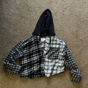 American Eagle Crop Button Up Hoodie